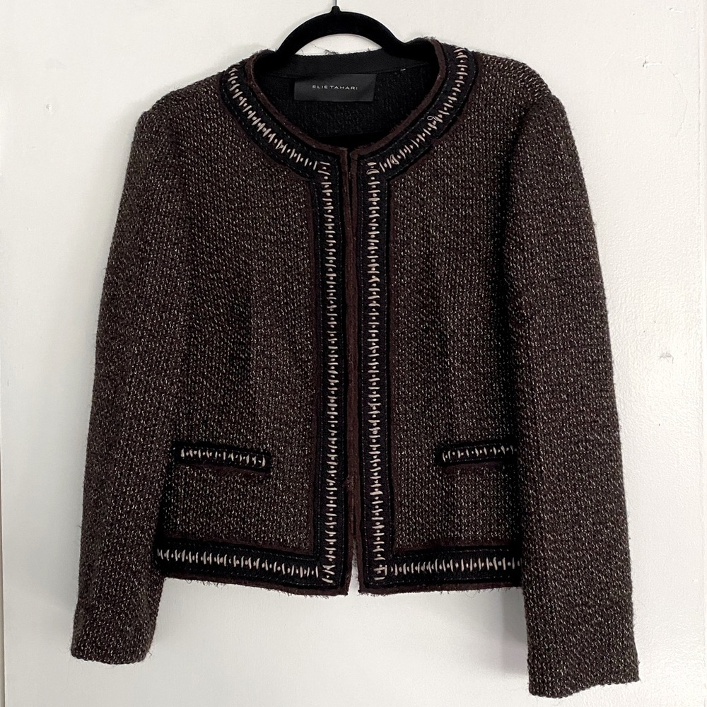 Elie Tahari Brown Beige Blazer